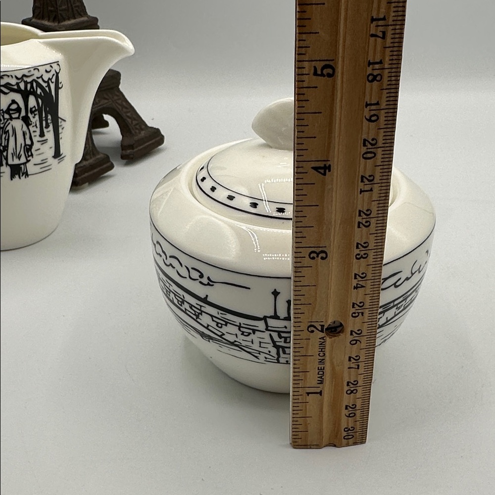 🕶️ HP! Mikasa Paris France Creamer and Sugar. Parisian Scenes - Picture 11 of 15